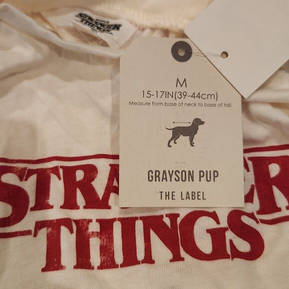 Dog shirt costume Grayson Pup, The Label: "Stranger Things" Ivory, Size Medium - Picture 3 of 3